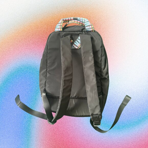 STEVE MADDEN Backpack Book Bag Black Rainbow Multicolored EUC - Picture 2 of 3